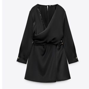 ZARA Satin Effect Wrap Jumpsuit